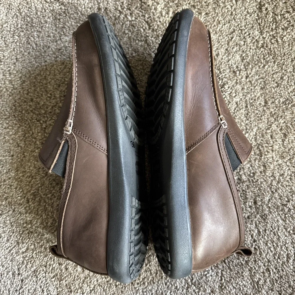 CROCS Denton Leather Slip-Ons Removable Comfort Insoles Espresso Size 13